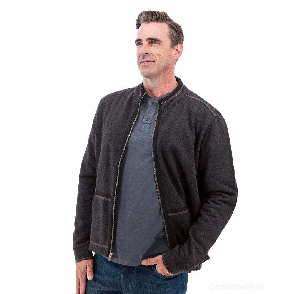 Waylen Organic Cotton Fleece Jacket - Black Iris - Jacket