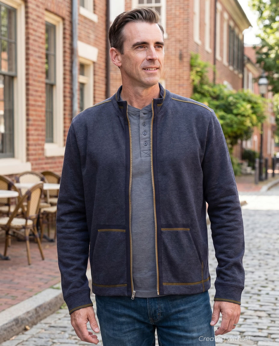 Waylen Organic Cotton Fleece Jacket - Caviar - XL - Jacket