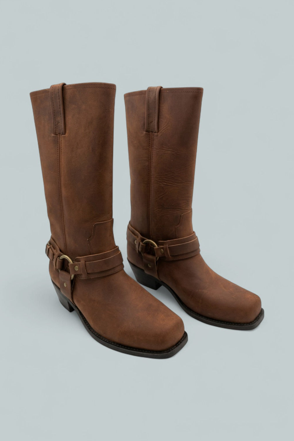 Waylon Harness Boots - Dark Brown Oiled - 8 - Boots