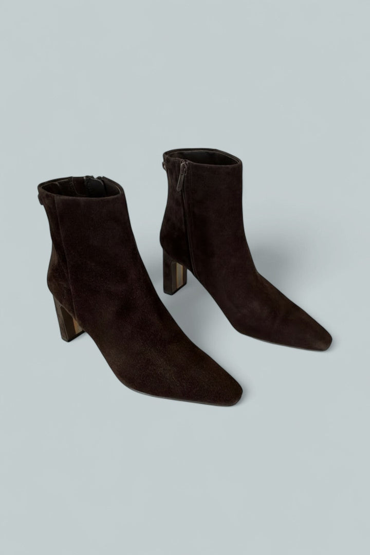 Women's Saige Pointed Toe Mid Heel Ankle Booties - Cafe Noir