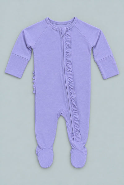 Ruffle Footie - Lilac