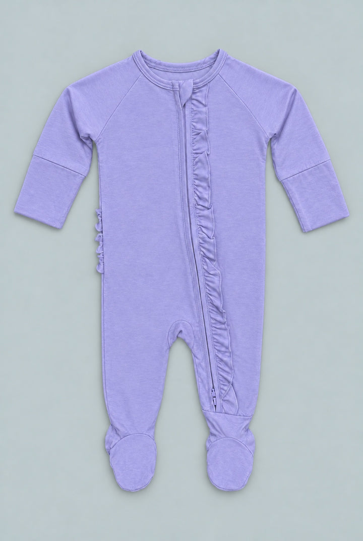 Ruffle Footie - Lilac