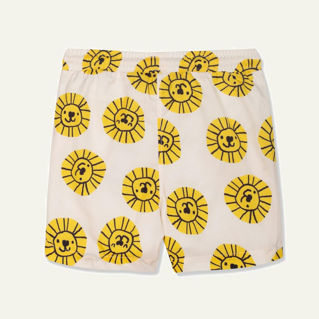 Seaqual Recycled Polyester Lion Baby Swim Trunks - Natural/cyber Yellow