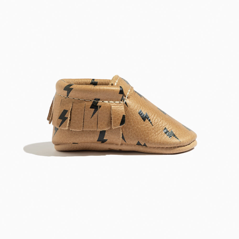 Weathered Brown Lightning Moccasin Baby Shoe - ’Moccasin - Kids Adult’