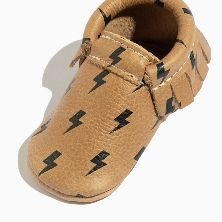 Weathered Brown Lightning Moccasin Baby Shoe - ’Moccasin - Kids Adult’