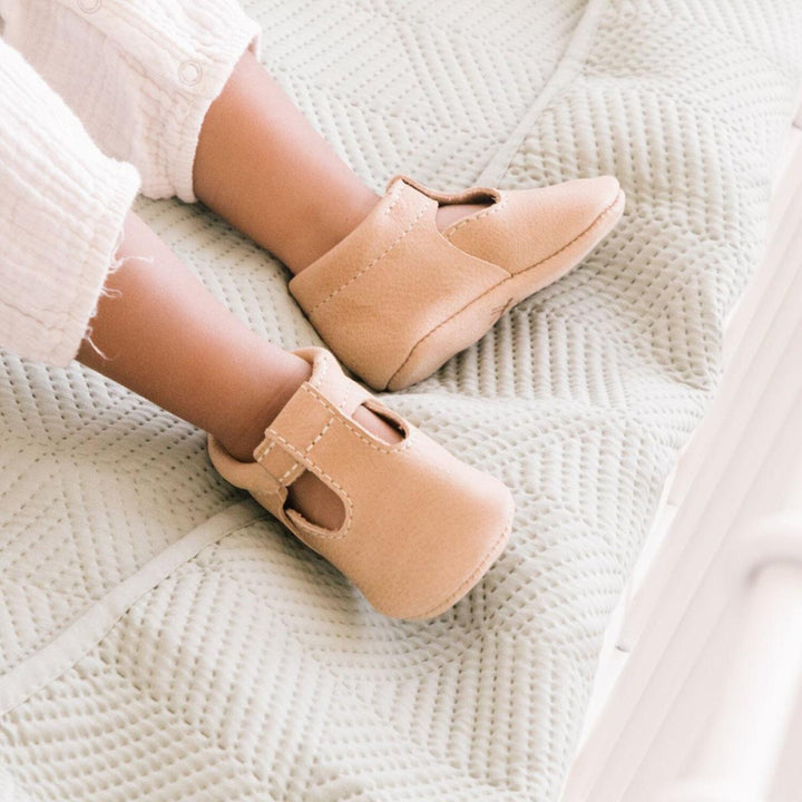 Weathered Brown T-Bar Baby Shoe - ’Flats - Baby Kids Adult All’