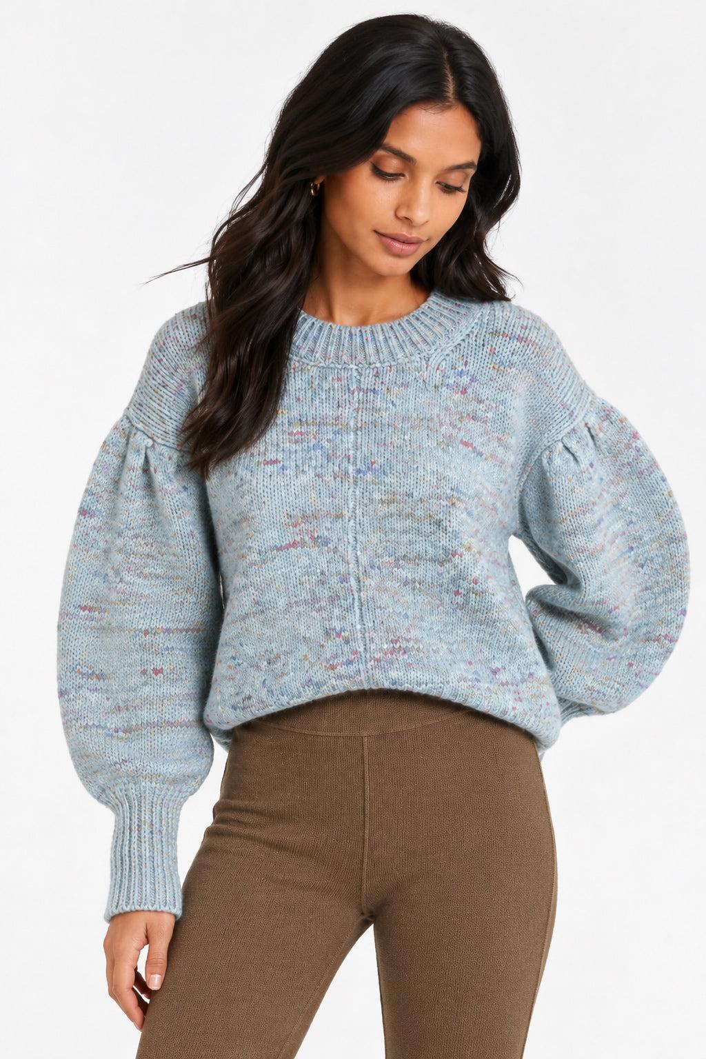 Donegal Crew Neck Sweater - Light Blue