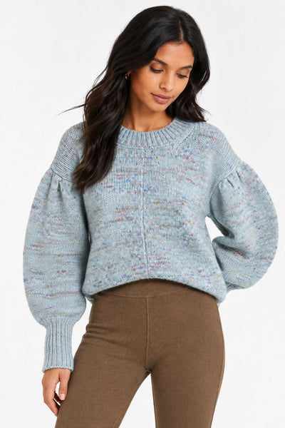 Donegal Crew Neck Sweater - Light Blue