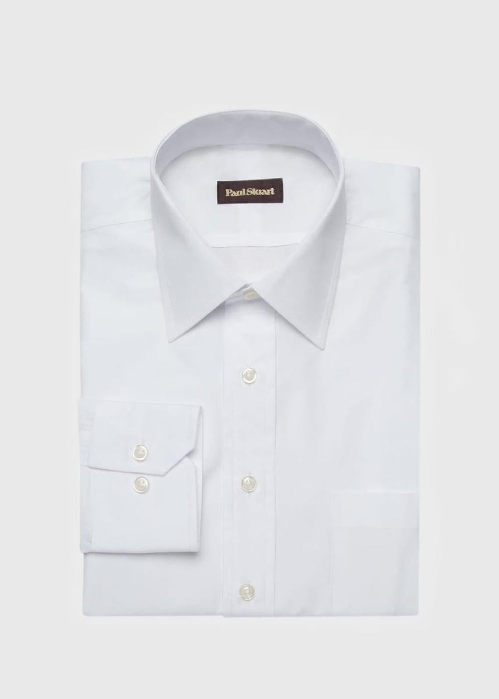 White Broadcloth Cotton Dress Shirt - White - Dress Shirt