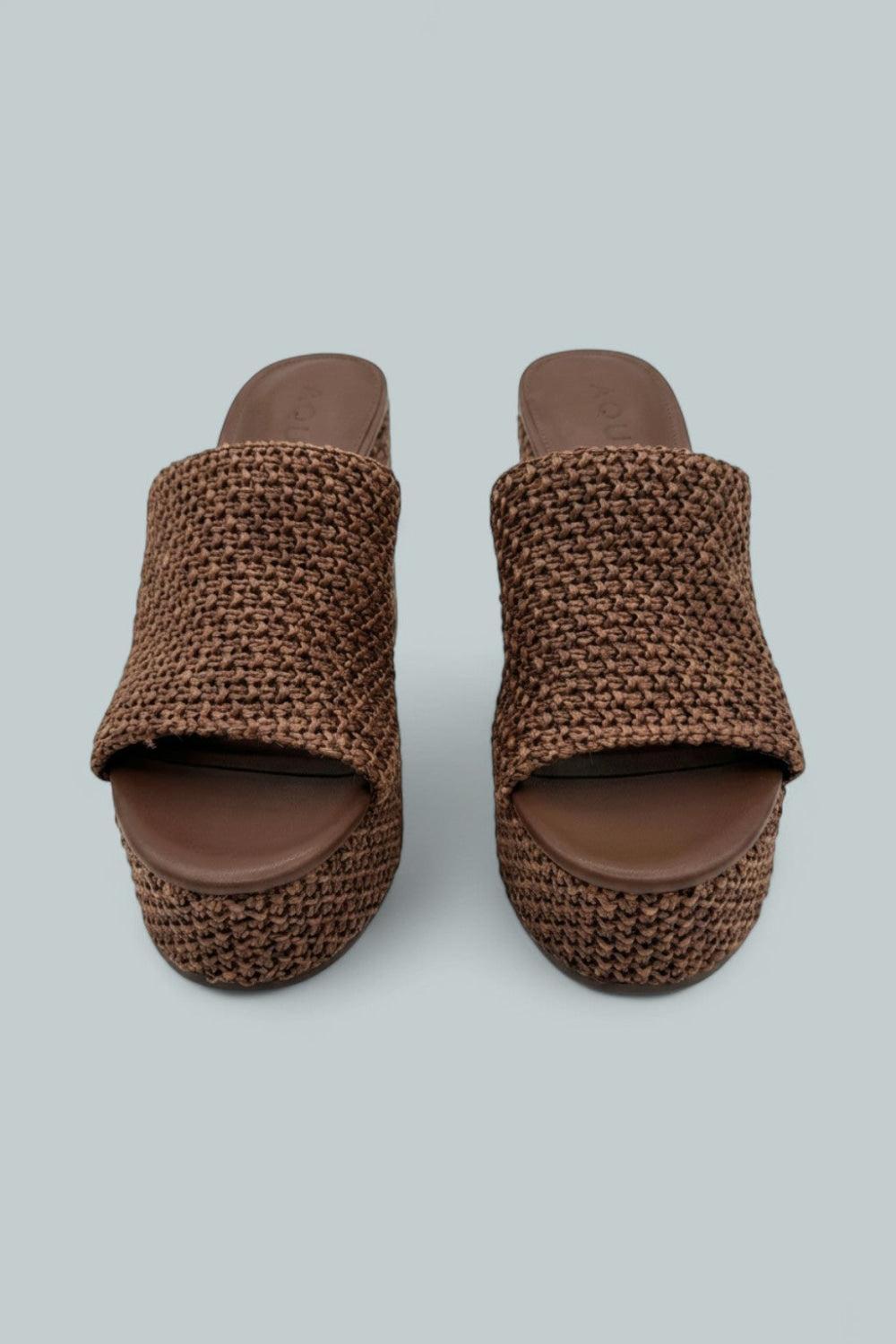 White Lotus X Aqua Platform Sandals - Dark Brown - 5.5 - Sandals