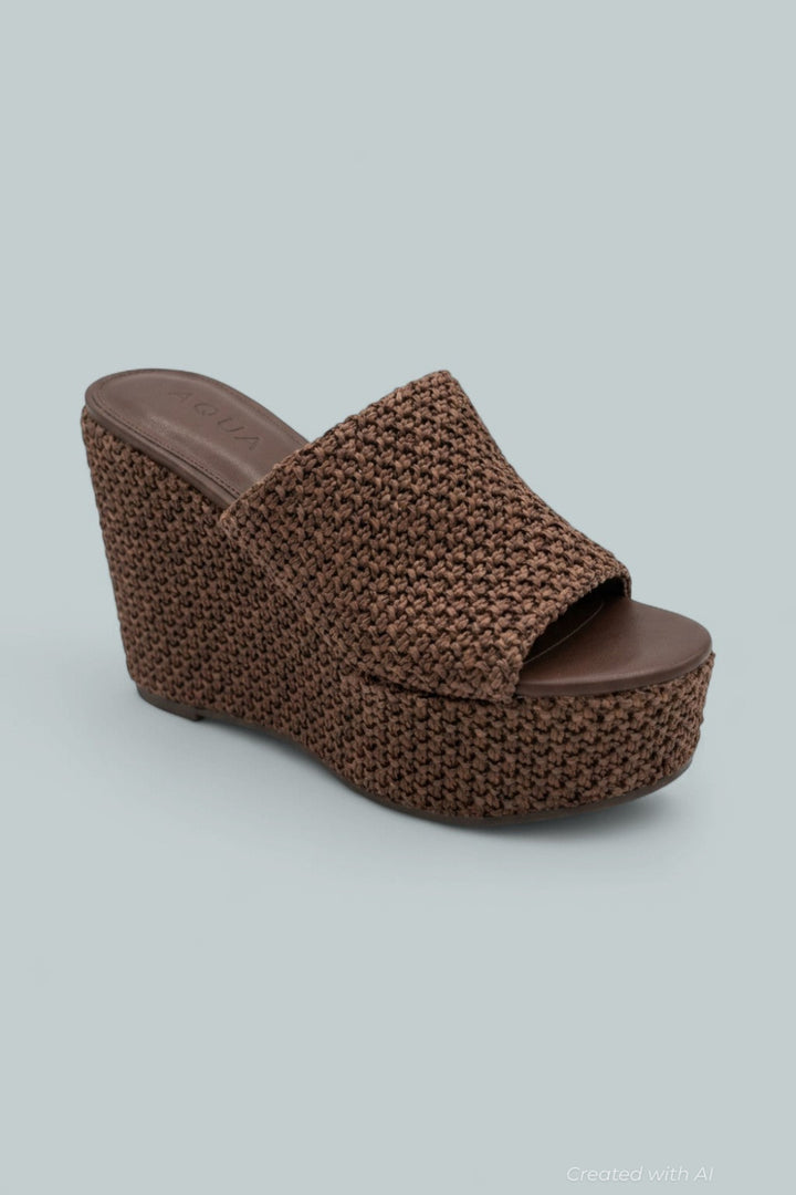 White Lotus X Aqua Platform Sandals - Dark Brown - 5.5 - Sandals