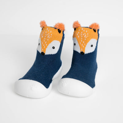 White Sole SlipKix™ - Fox - 4 (6-12mo) - Shoes