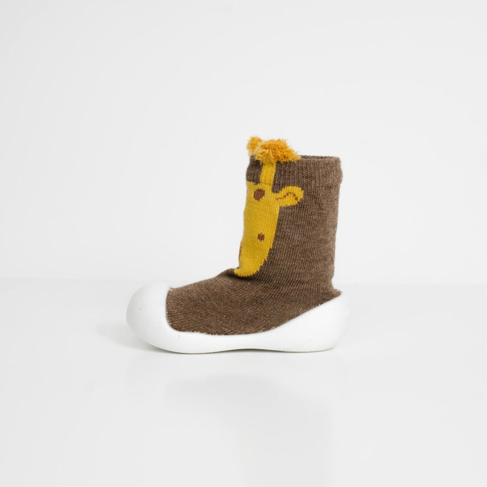 White Sole SlipKix™ - Giraffe - Shoes