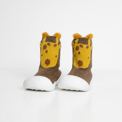 White Sole SlipKix™ - Giraffe - Shoes
