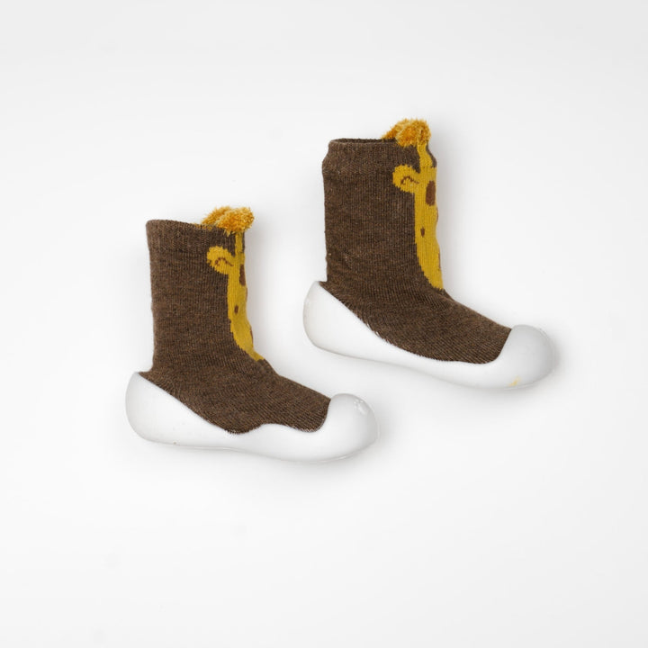 White Sole SlipKix™ - Giraffe - Shoes