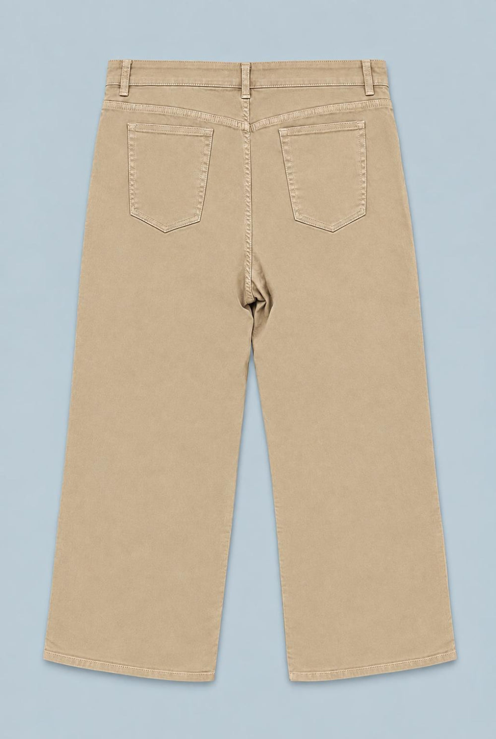 Wide Leg Denim Pants - Khaki - 33 - Jeans