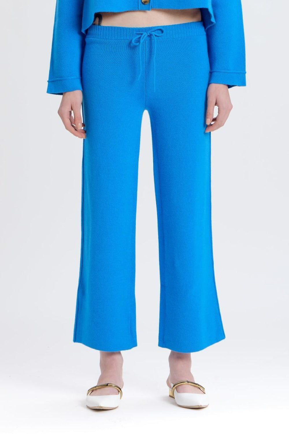 Wide Leg Sweater Pants - Cobalt - Pants