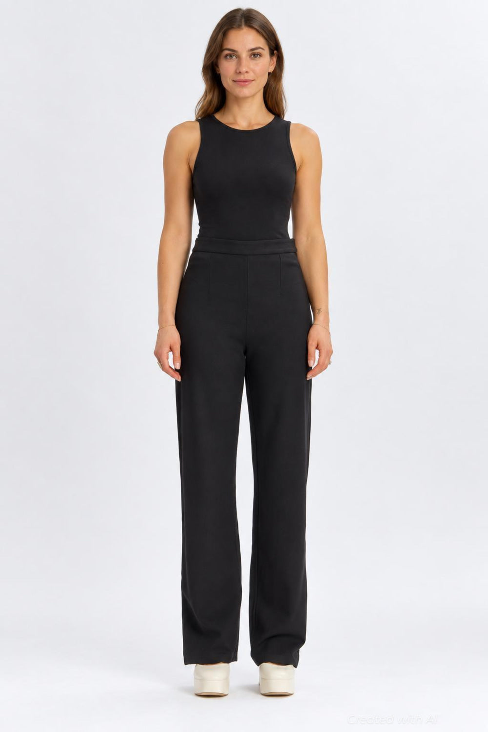Wide Leg Trousers - Black - Trouser