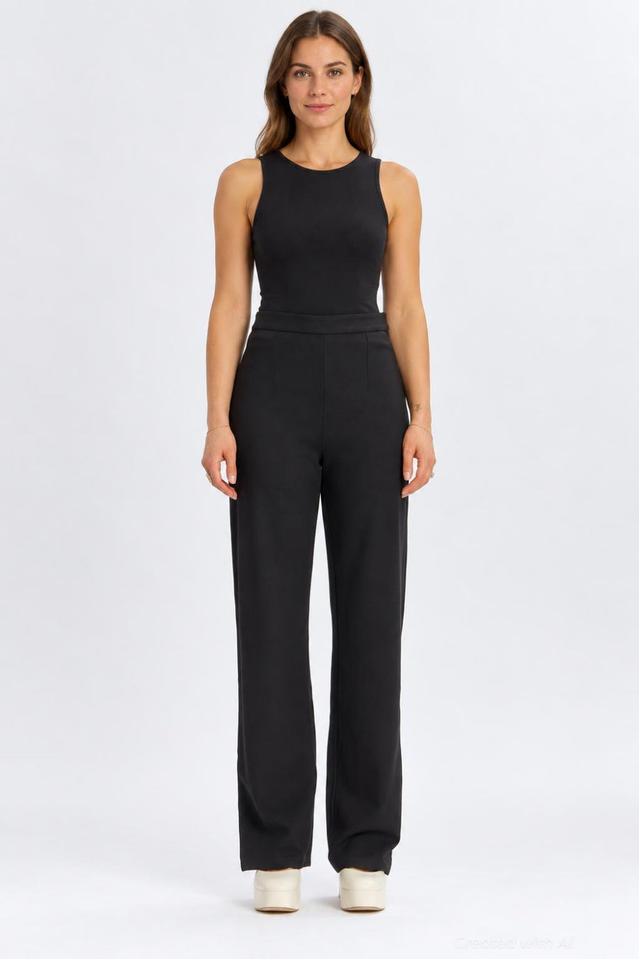 Wide Leg Trousers - Black - Trouser
