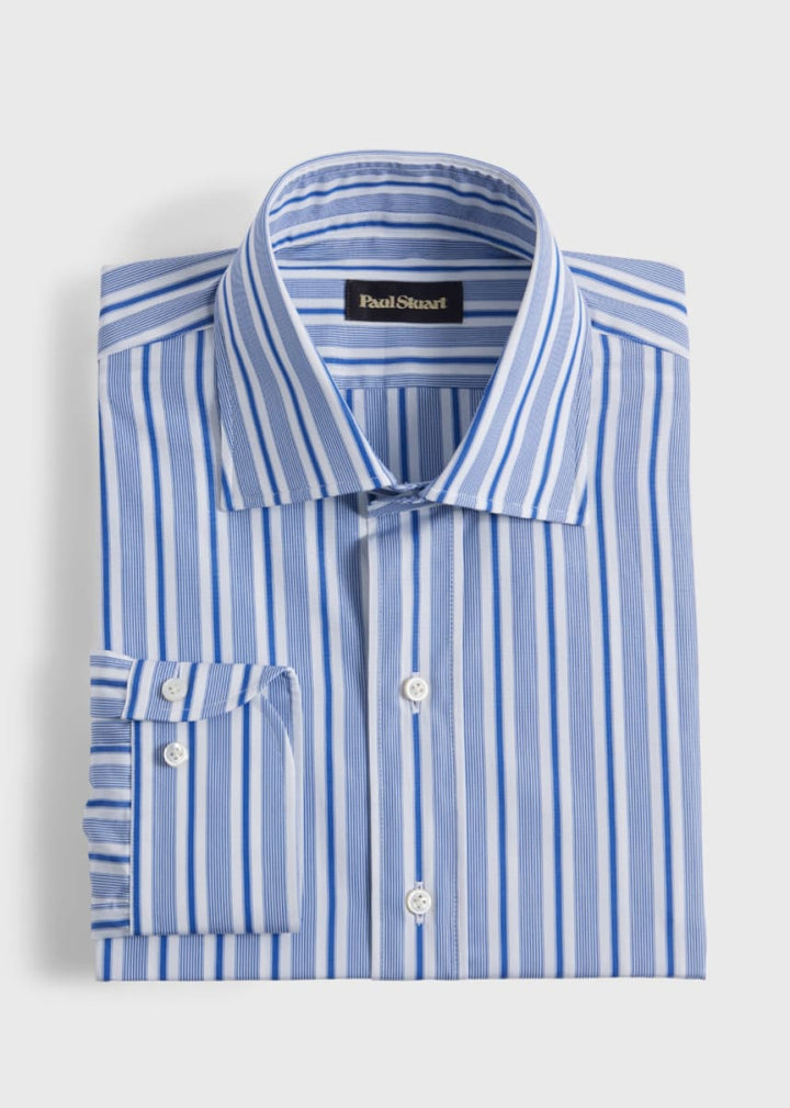 Wide Stripe Dress Shirt - Navy - Dress Shirt