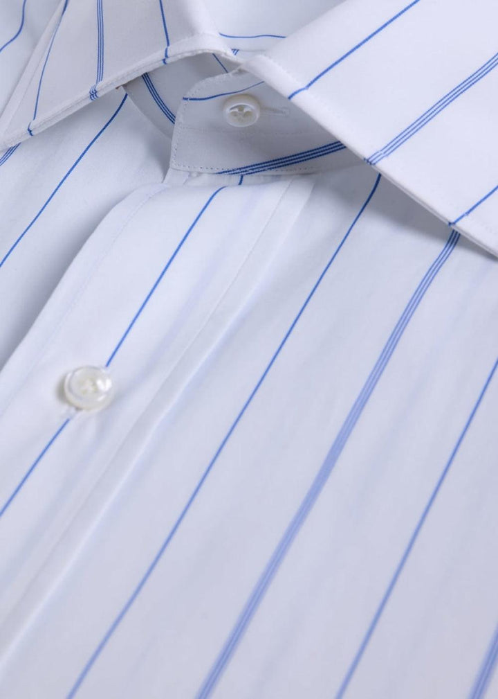 Wide Stripe Dress Shirt - White - 15.5 (34 Sleeve) - Collared Shirt
