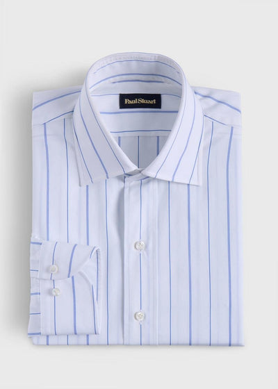 Wide Stripe Dress Shirt - White - 15.5 (34 Sleeve) - Collared Shirt