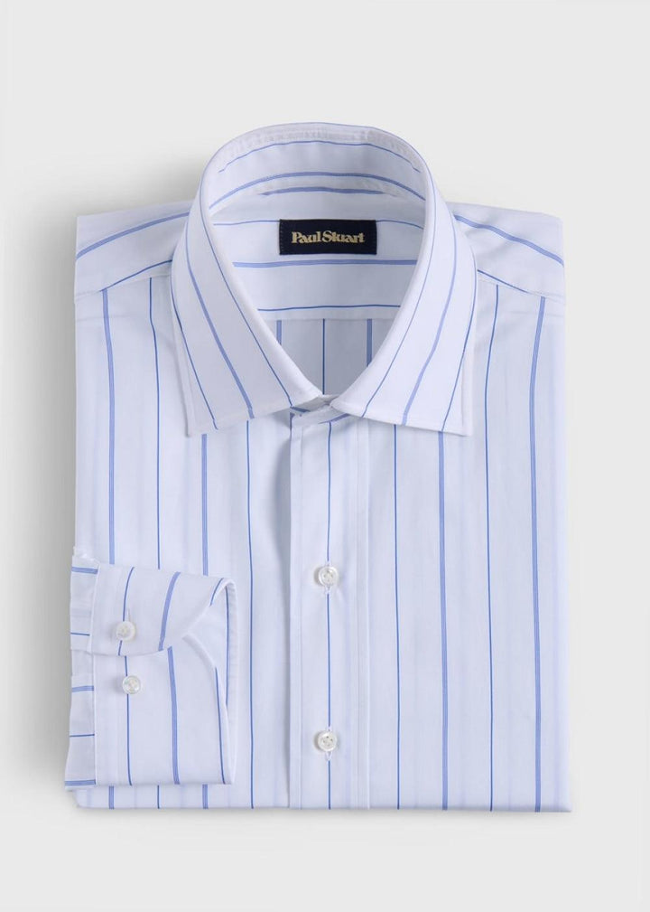 Wide Stripe Dress Shirt - White - 15.5 (34 Sleeve) - Collared Shirt