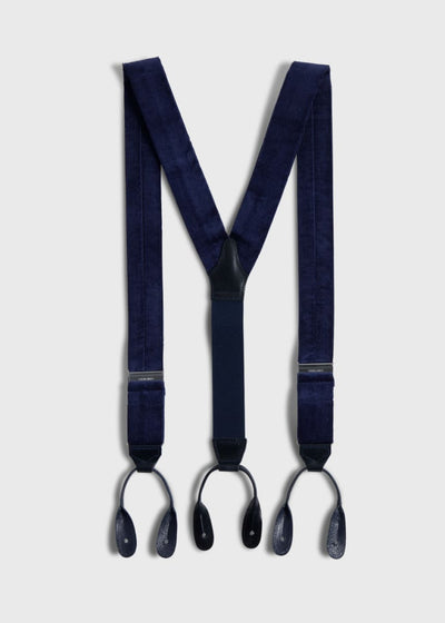 Wide Wale Corduroy Suspenders - Navy - ONE SIZE - Suspender