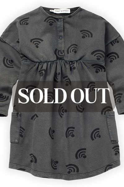 Wifi Print Dress - Asphalt - Dresses