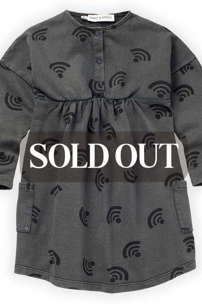 Wifi Print Dress - Asphalt - Dresses