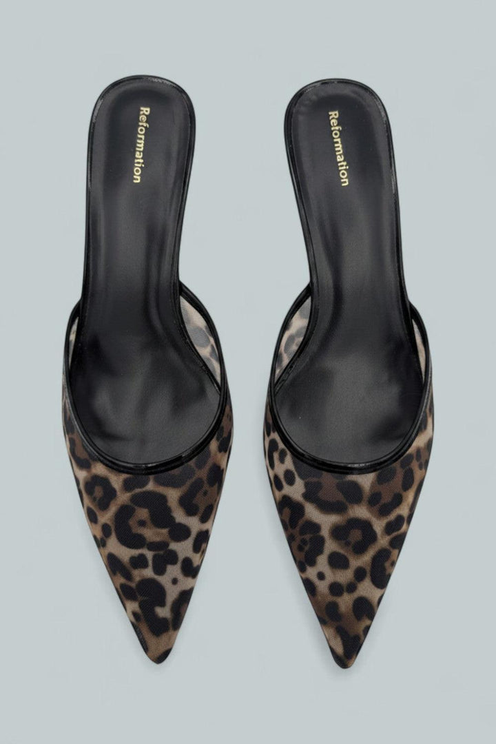 Wilda Kitten Mule - Leopard Mesh - 9.5 - Mules