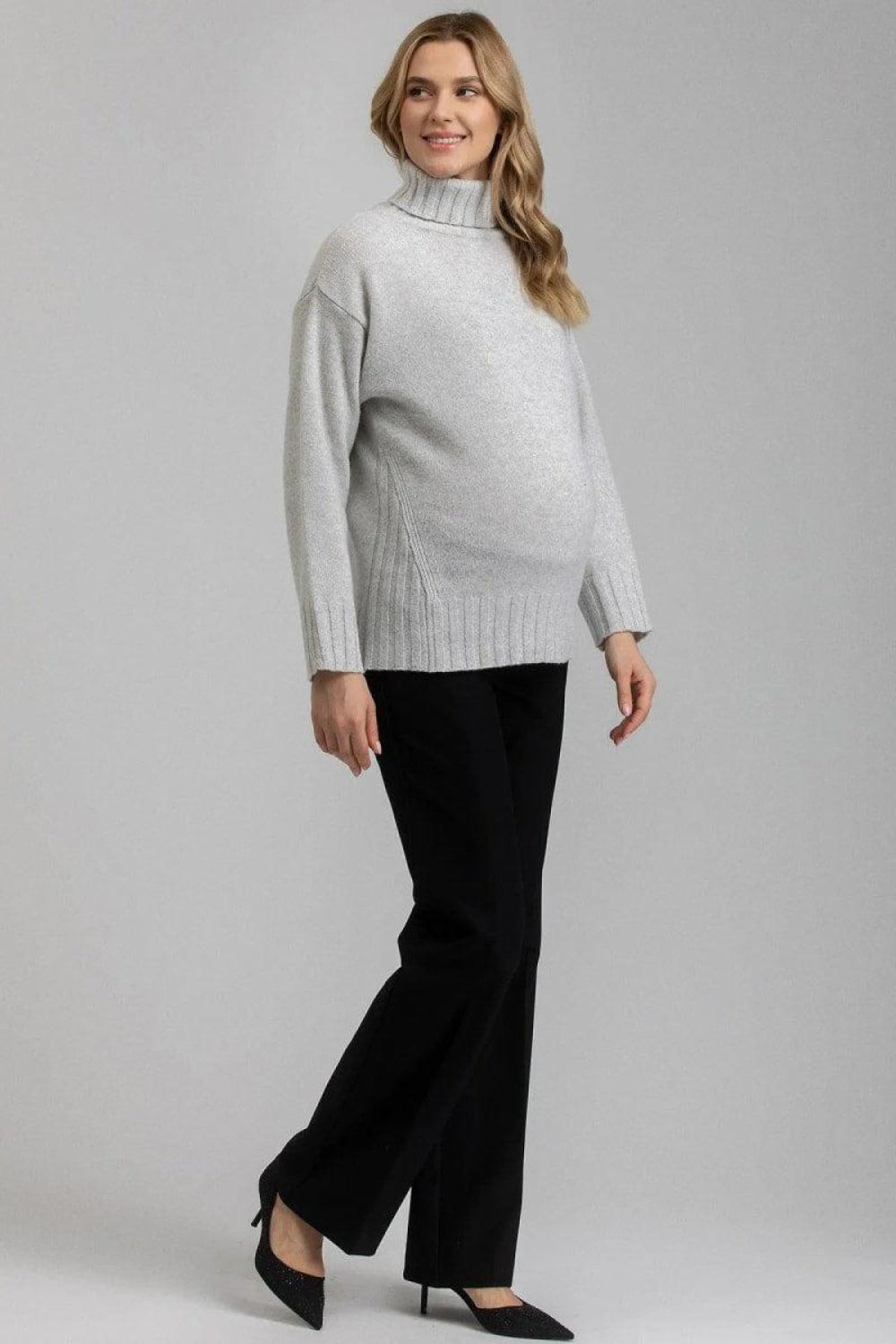 WILLIAM Flared Leg Maternity Pants - Black - Pants