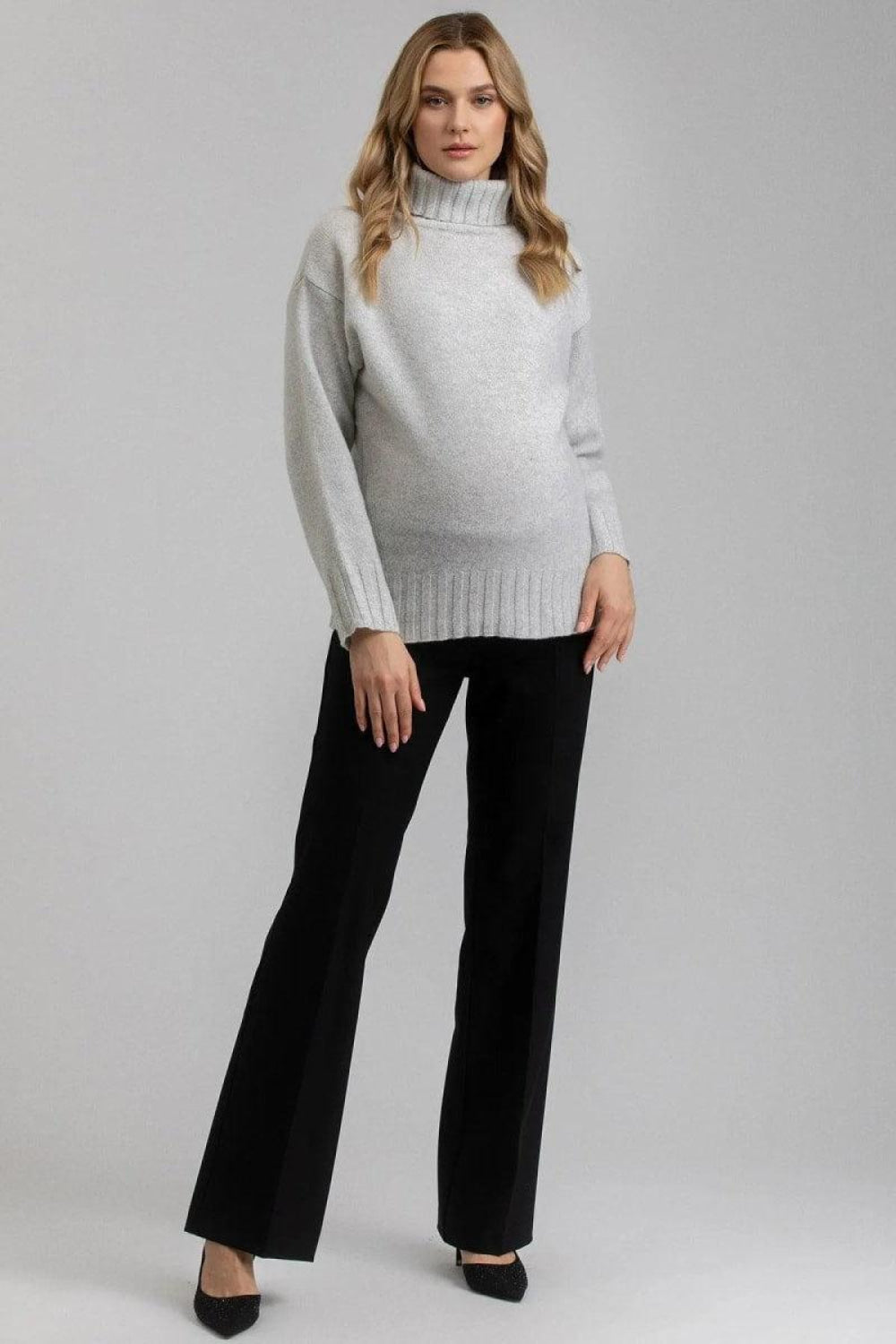 WILLIAM Flared Leg Maternity Pants - Black - Pants