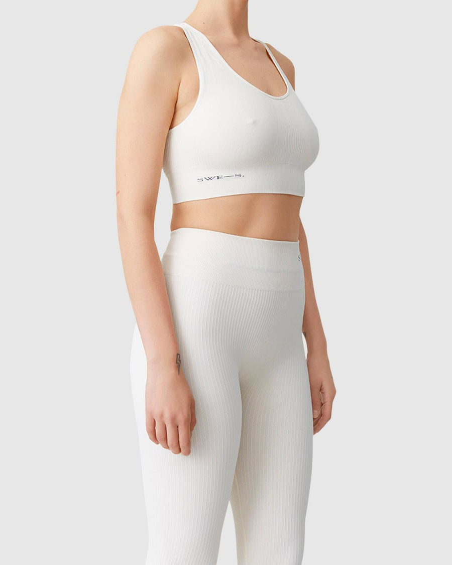 Wilma Rib Crop Top - Vanilla - Bra Top