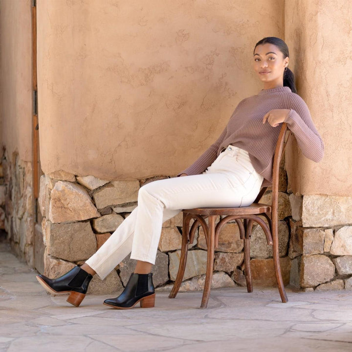 Heeled Chelsea Boot - Black - FINAL SALE