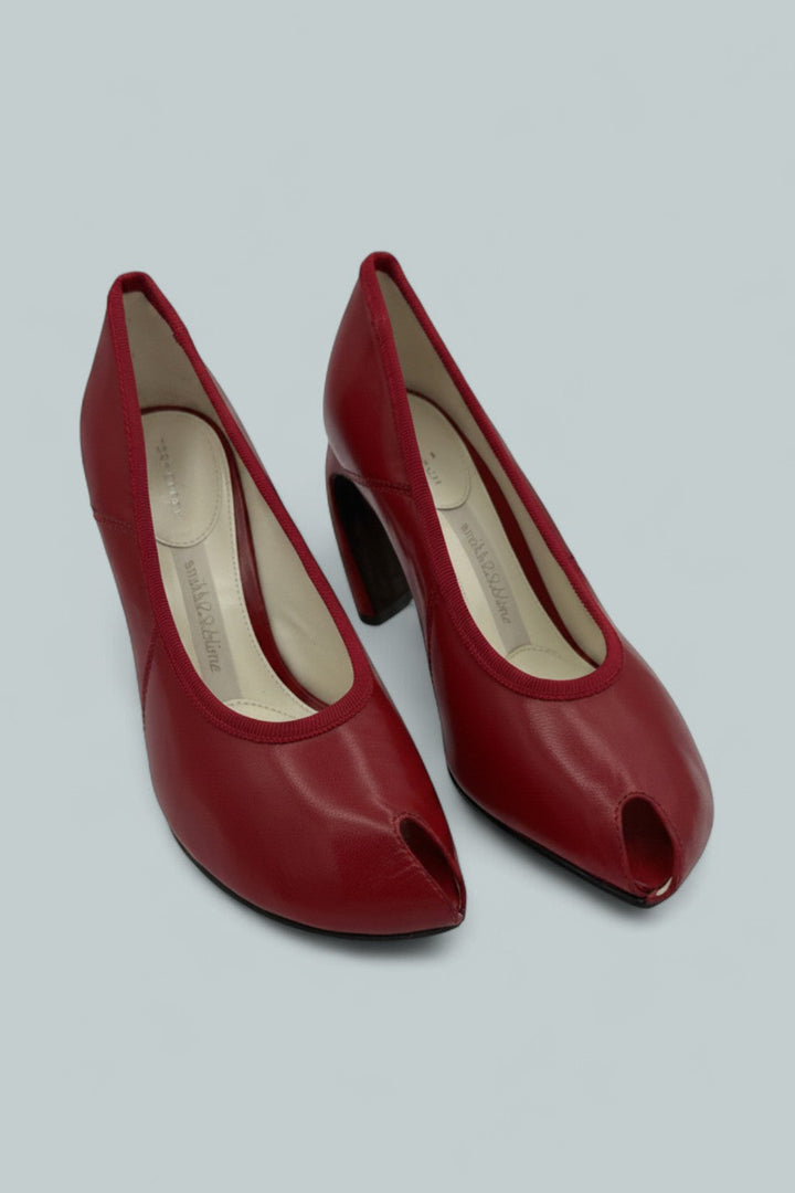 Peep-Toe Pump 90mm - Red Sky