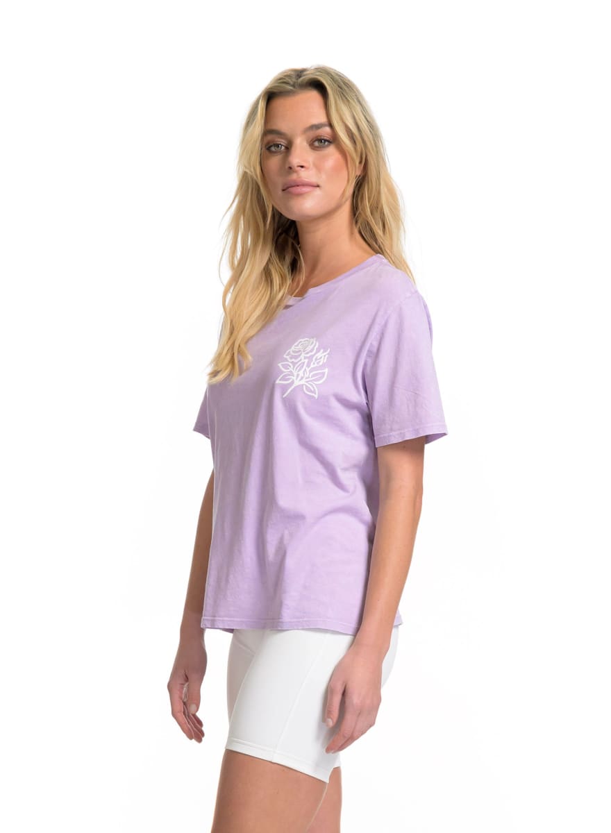 Fleurs Wide T-Shirt - Mineral Lavender