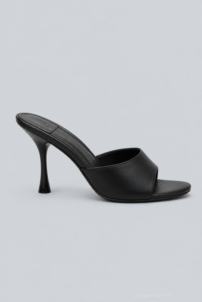 Women’s Agent High Heel Slide Sandals - Black - Sandal