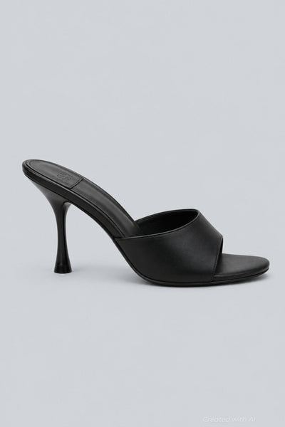 Women’s Agent High Heel Slide Sandals - Black - Sandal