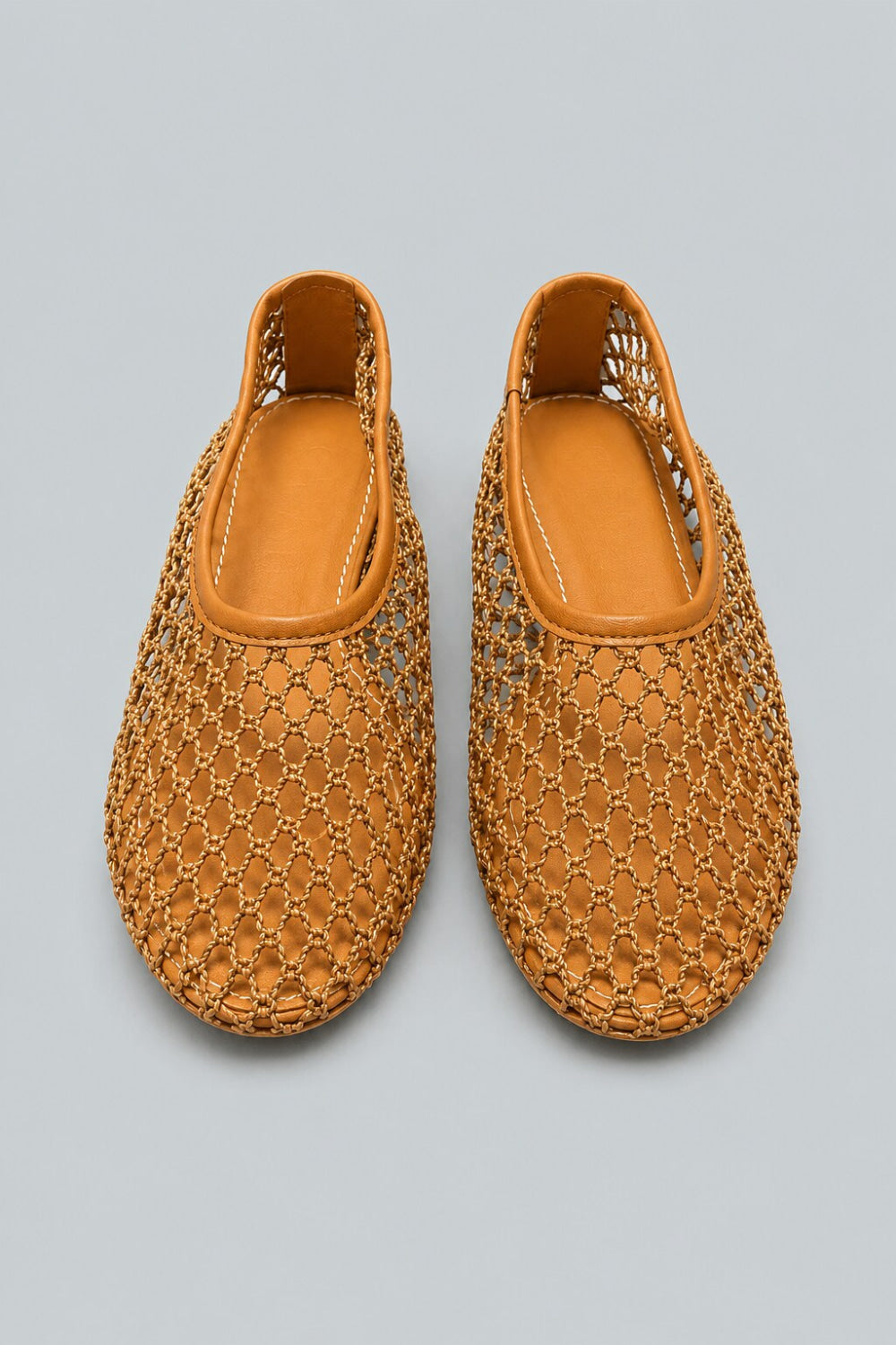 Women’s Alba Net Ballet Flats - Tan Netting - Flats