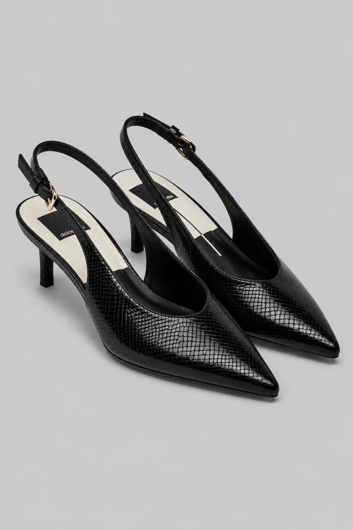 Women’s Alenna Slingback Pumps - Noir Embossed - Slingback