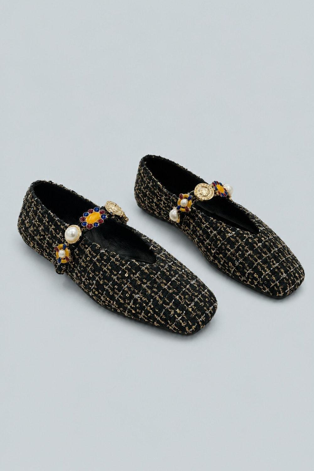 Women’s Amarissa 2 Embellished Flats - Black/Gold - 7.5 - Flats