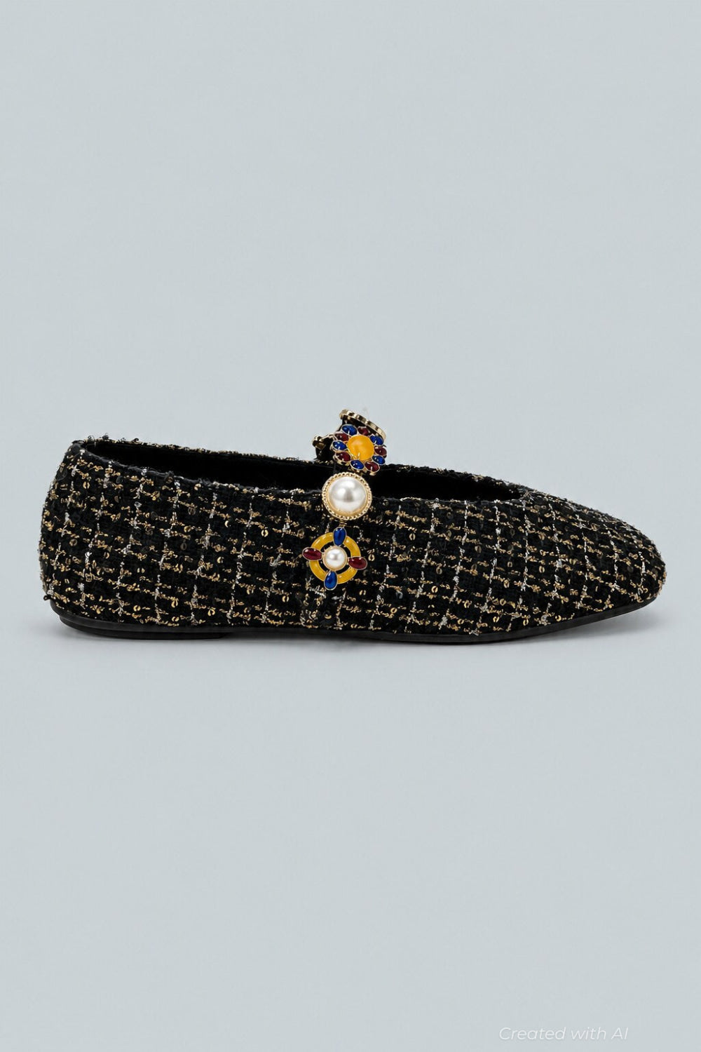 Women’s Amarissa 2 Embellished Flats - Black/Gold - 7.5 - Flats