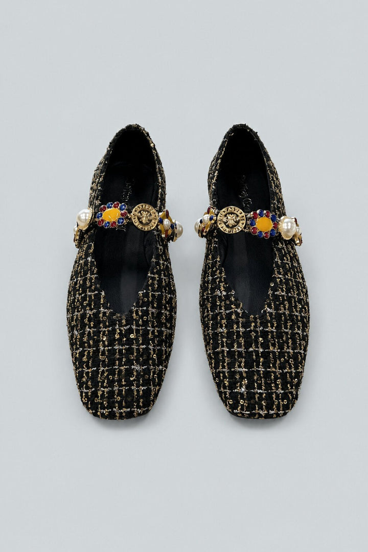 Women’s Amarissa 2 Embellished Flats - Black/Gold - 7.5 - Flats