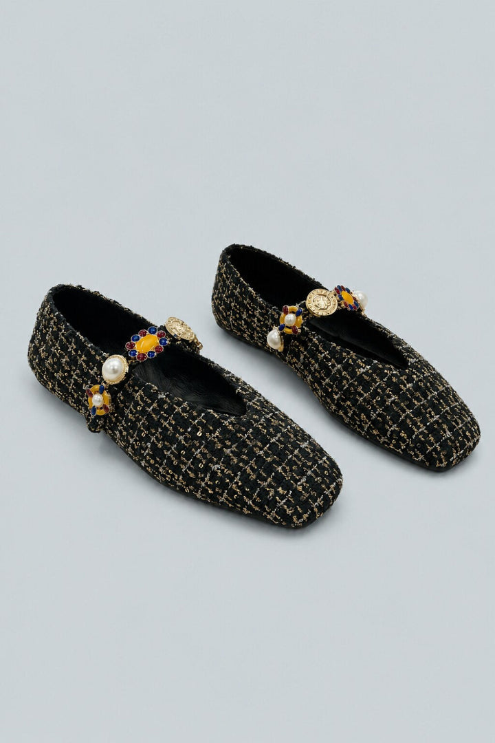 Women’s Amarissa 2 Embellished Flats - Black/Gold - 7.5 - Flats