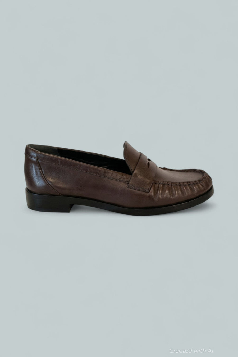 Women’s Ani Ruched Loafer Flats - Brown Leather - 8 - Loafers