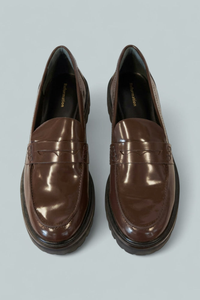 Women’s Ani Ruched Loafer Flats - Espresso Leather - 8.5 - Loafers