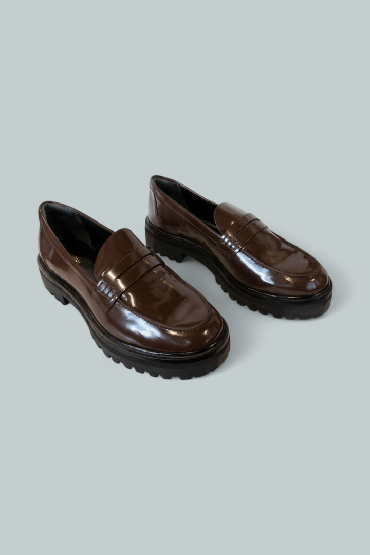 Women’s Ani Ruched Loafer Flats - Espresso Leather - 8.5 - Loafers