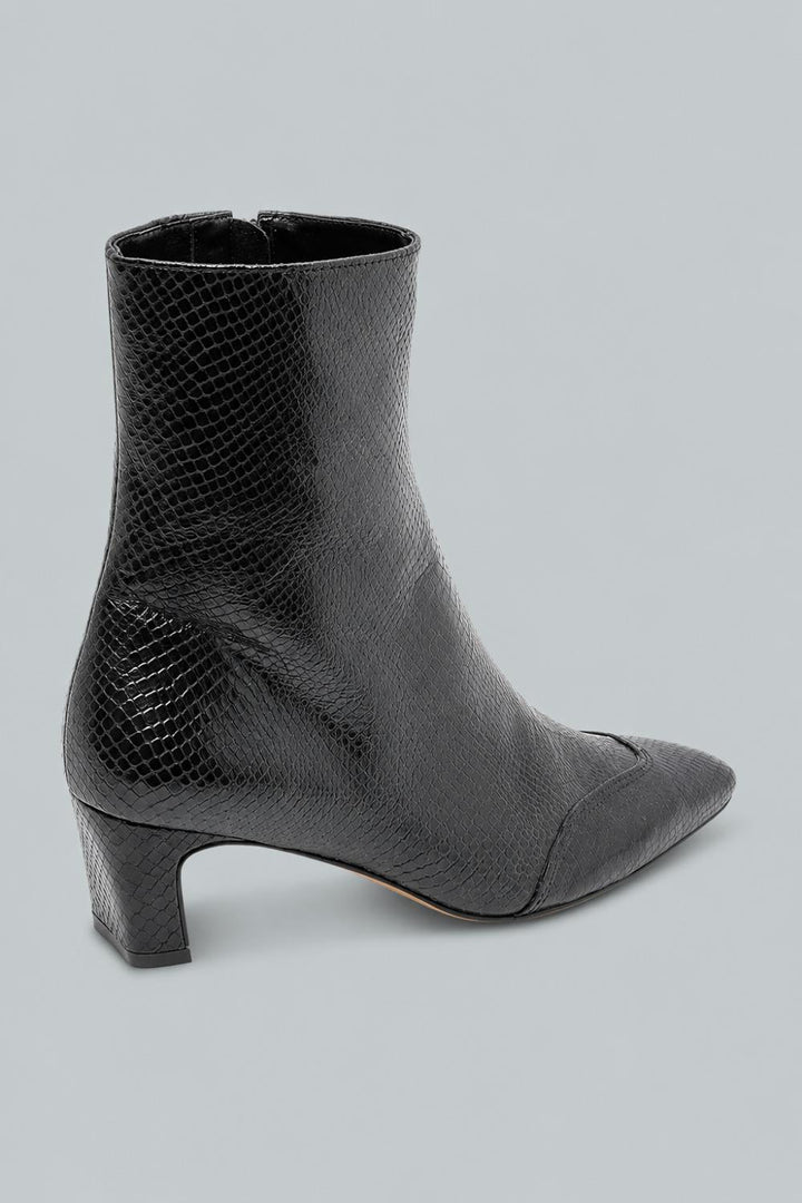 Women’s Anika Heeled Ankle Boots - Onyx Embossed - Boots