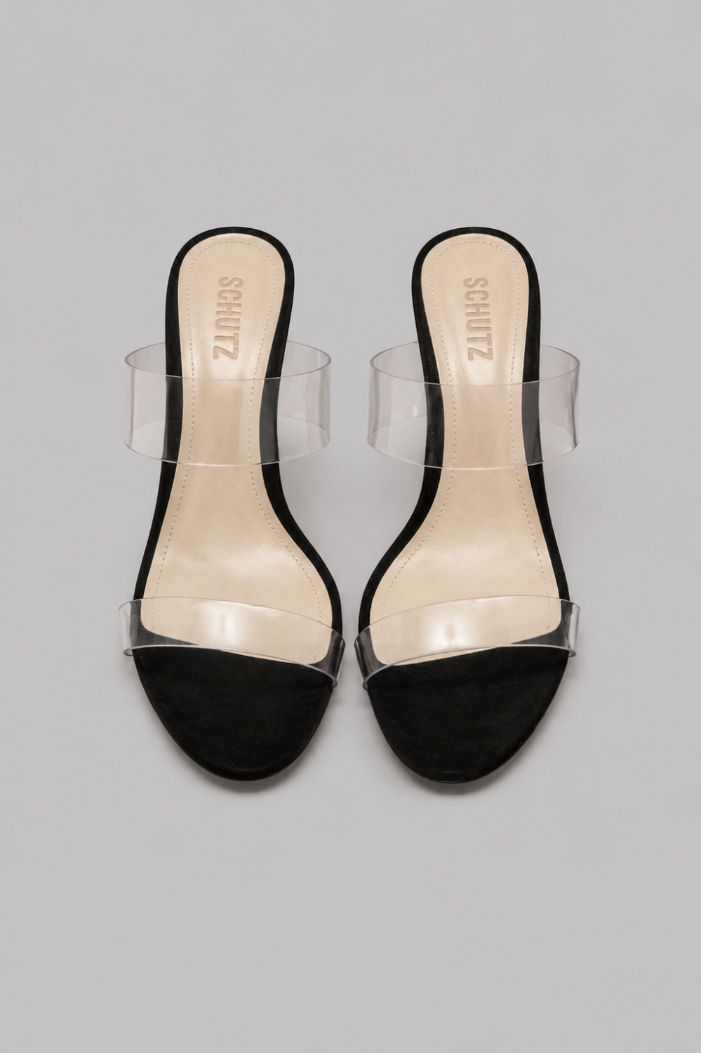 Women’s Ariella Clear Strap High-Heel Slide Sandals - Black/Transparent - 9 - Sandal